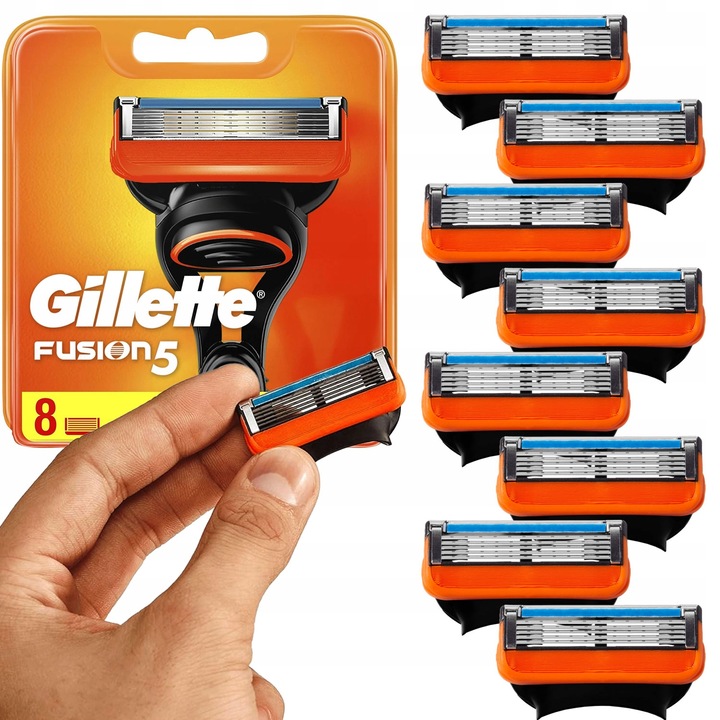 Wkłady do maszynki gillette fusion 5 ORYGINALNE ( 8 sztuk ) ZESTAW