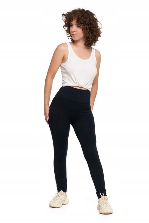 LEGGINSY DAMSKIE GETRY Z WYSOKIM STANEM LEGINSY MORAJ CZARNE KRYJĄCE L/XL