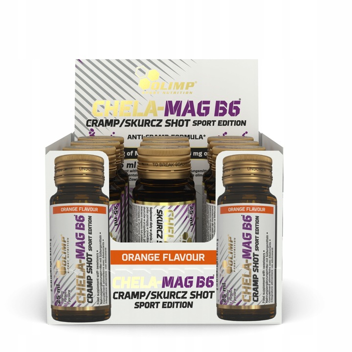OLIMP CHELA-MAG B6 SKURCZ SHOT 9x25ml MAGNEZ POTAS WITAMINA B6