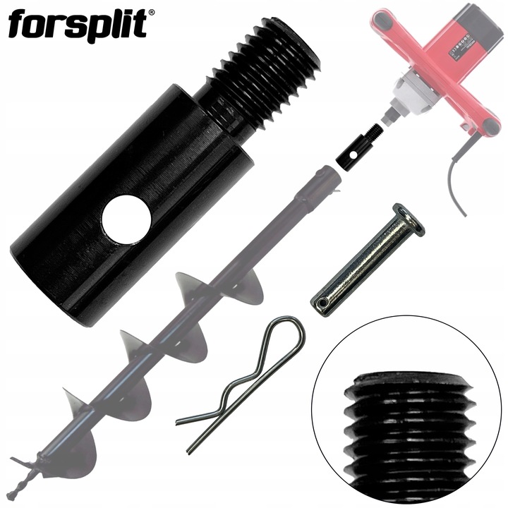 Adapter do mieszadła - Mieszadło M14 > Wiertło do gleby 20 mm / świder