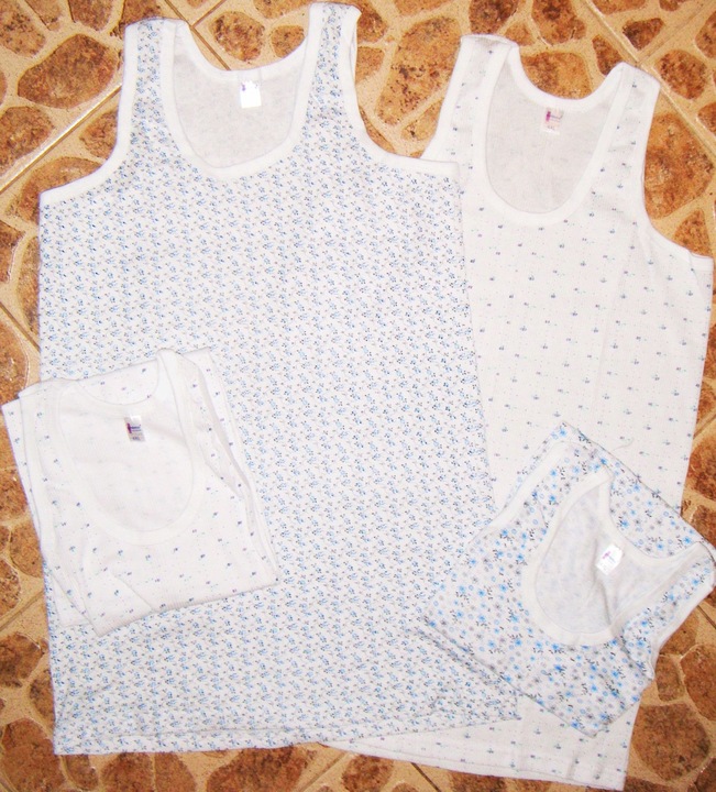 PODKOSZULEK DAMSKI r.XL BIAŁY WZÓR BAWEŁNA 100% podkoszulka zestaw szt.2