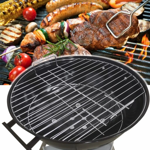 Grill Ogrodowy węglowy na brykiet Zamykany POKRYWA BBQ KETTLE półka