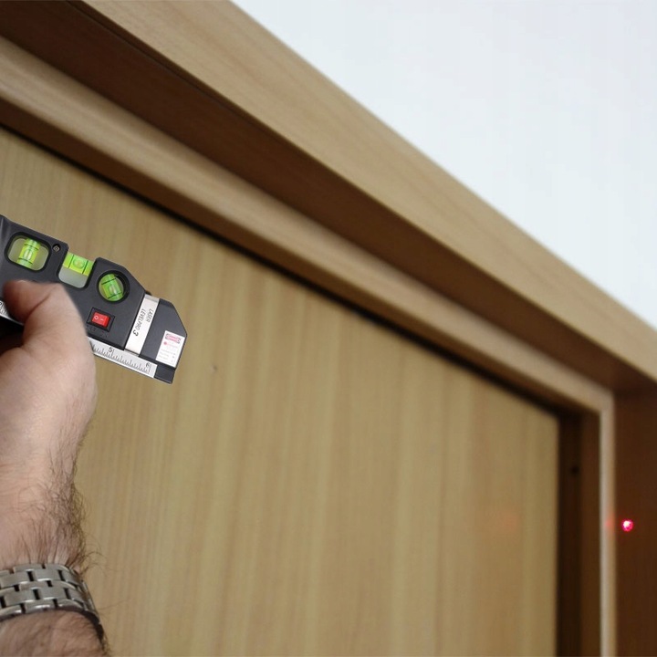 POZIOMICA LASEROWA Z MIARKĄ MIARĄ 250CM LASER KRZYŻOWY 3 LIBELKI
