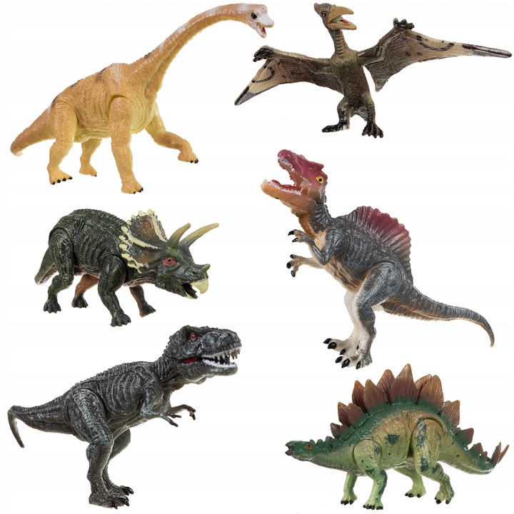 Dinozaury Duży Zestaw Figurek Ruchome Figurki Dinozaur x 6 Park dla Dzieci