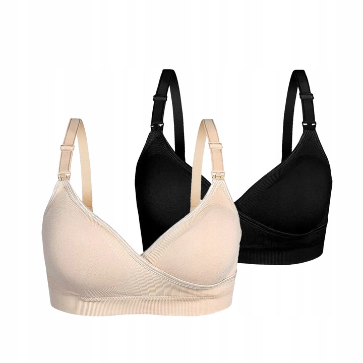 BIUSTONOSZ BEZSZWOWY ZESTAW DO KARMIENIA CIĄŻOWE BEZ FISZBIN MIĘKKIE L