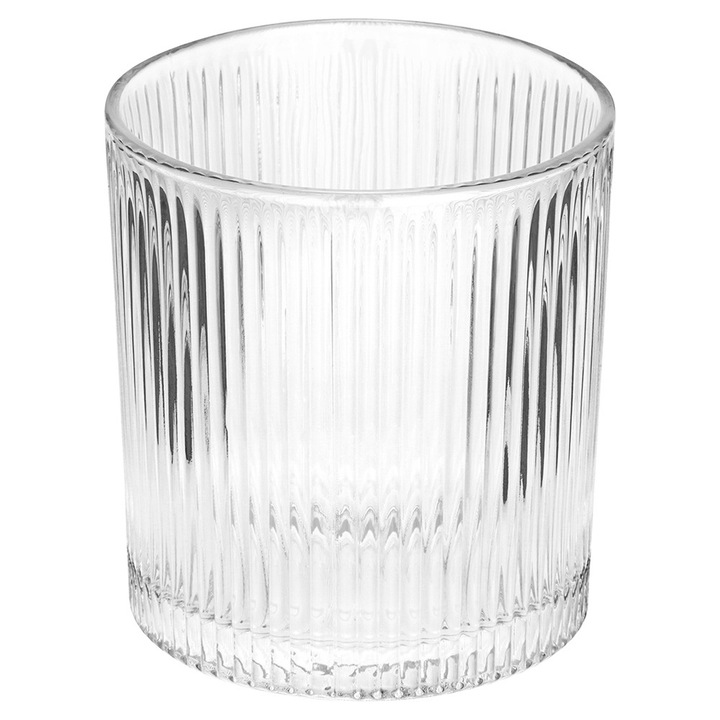 6x Szklanki RYFLOWANE do napojów wody drinków whisky zestaw szklanek 310 ml
