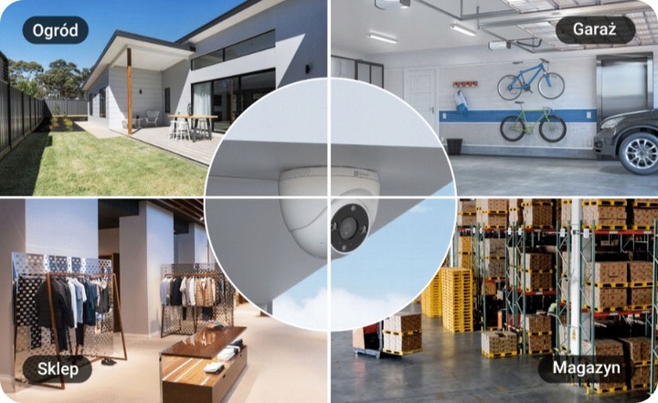 KAMERA IP WEWNĘTRZNA ZEWNĘTRZNA KOPUŁOWA EZVIZ CS-H4 DETEKCJA RUCHU WIFI