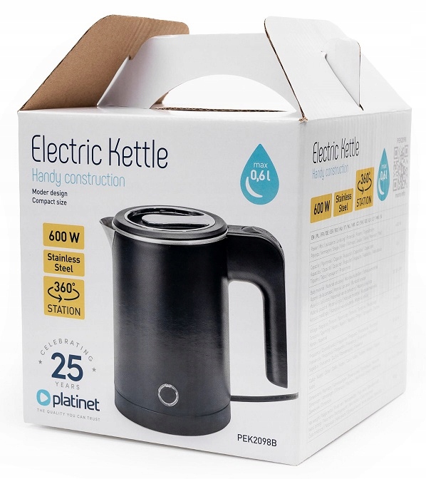 MAŁY KOMPAKTOWY STYLOWY CZAJNIK ELEKTRYCZNY turystyczny 0,6L 600W