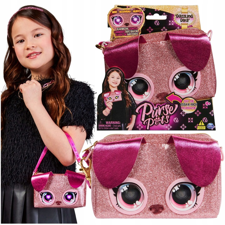 TOREBKA INTERAKTYWNA PURSE PETS DAZZLING DIVA RUCHOMYMI TĘCZOWYMI OCZAMI