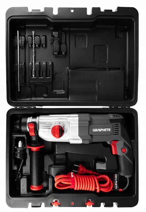 GRAPHITE MŁOTOWIERTARKA SDS+ udar 3.4J 900W 4 funkcje WIERTARKA 58G539