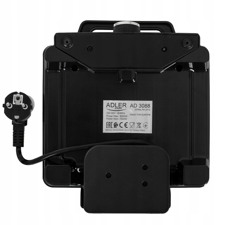 GOFROWNICA 2000W XXL 2 Duże Gofry Regulacja Temperatury NON-STICK