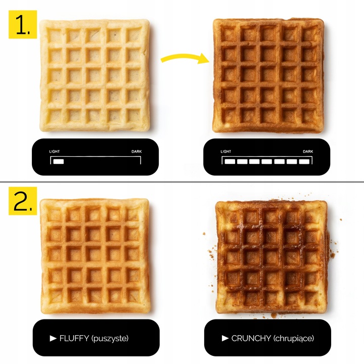 Gofrownica Yoer 2 duże gofry +5 automatycznych prog. + Regulacja