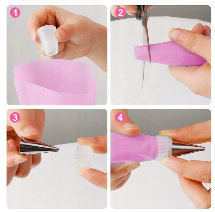 Tylki Cukiernicze 2x RĘKAW CUKIERNICZY DEKORATOR TORTÓW Skrobka Tortu 24 el