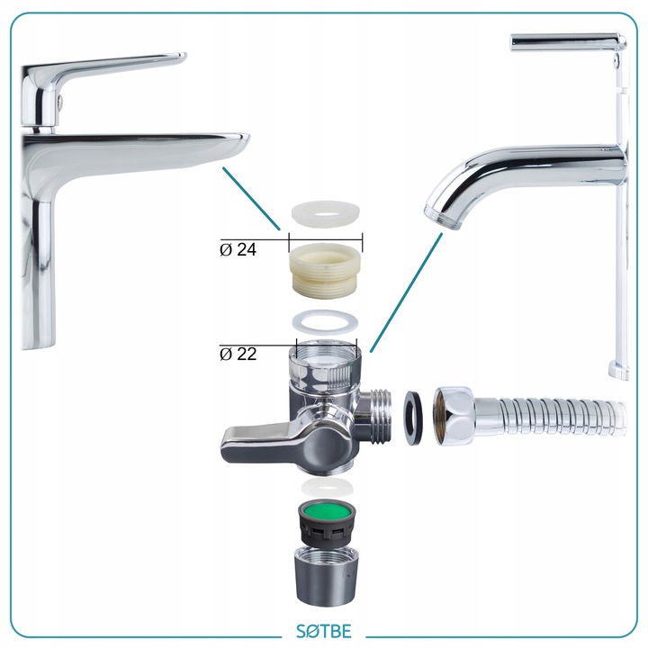 Zestaw bidetowy prysznic słuchawka wąż do baterii umywalkowej Bidetka