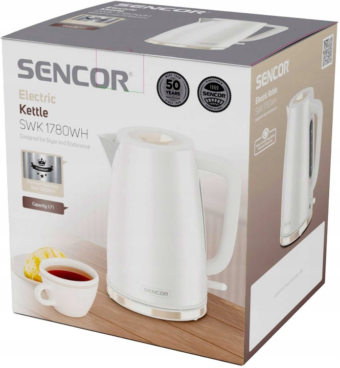 CZAJNIK ELEKTRYCZNY BEZPRZEWODOWY 1,7 L SENCOR 2200 W Z FILTREM