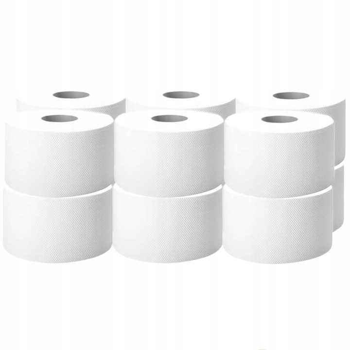 Papier Toaletowy Dwuwarstwowy Celulozowy JUMBO Celuloza Biały 100m 12 Rolek