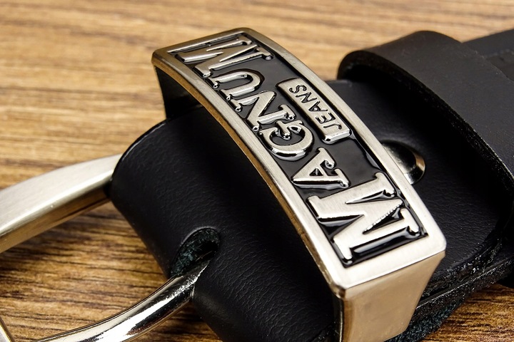 Pasek Męski skórzany czarny do spodni 110 pas