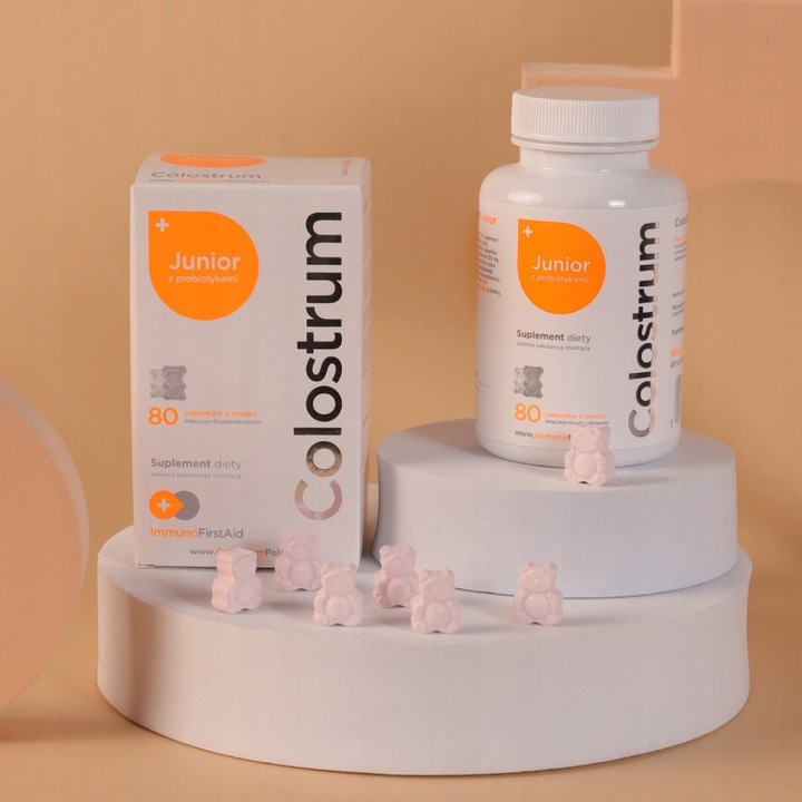 Suplementy dla dzieci Colostrum Junior Z PROBIOTYKIEM CUKIERKI NA ODPORNOŚĆ