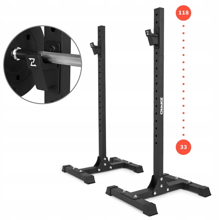 Ławka Treningowa Prosta Ławeczka do ćwiczeń + Stojaki Regulowane 2w1 Zipro