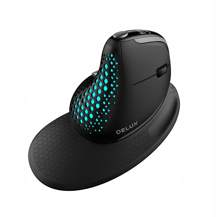 Bezprzewodowa Myszka Pionowa Delux M618xsd Bluetooth 2.4g Rgb Czarna