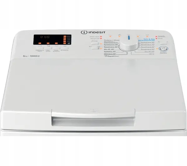 Pralka Indesit BTW S50400 PL/N 5kg 1000 obr/min 76 dB Od Góry Biały