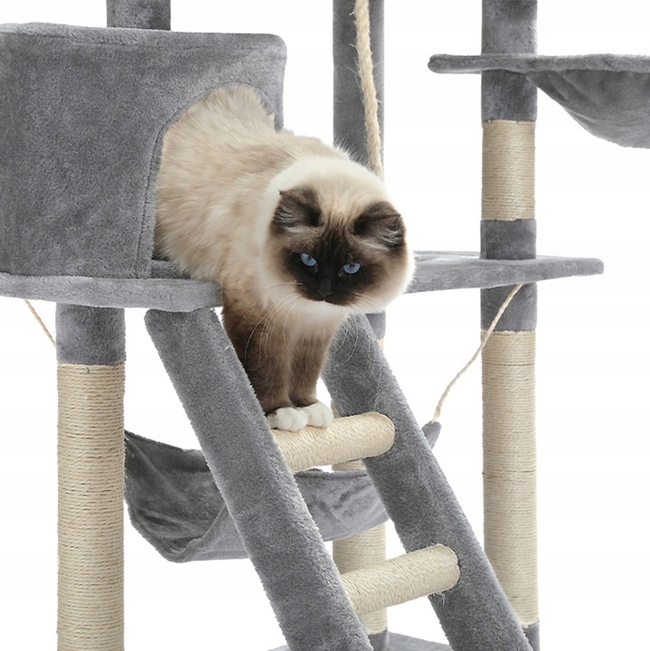 DRAPAK DLA KOTA Z HAMAKIEM LEGOWISKO DUŻY DRAPAK Z DOMKIEM 6 POZIOMÓW XXL