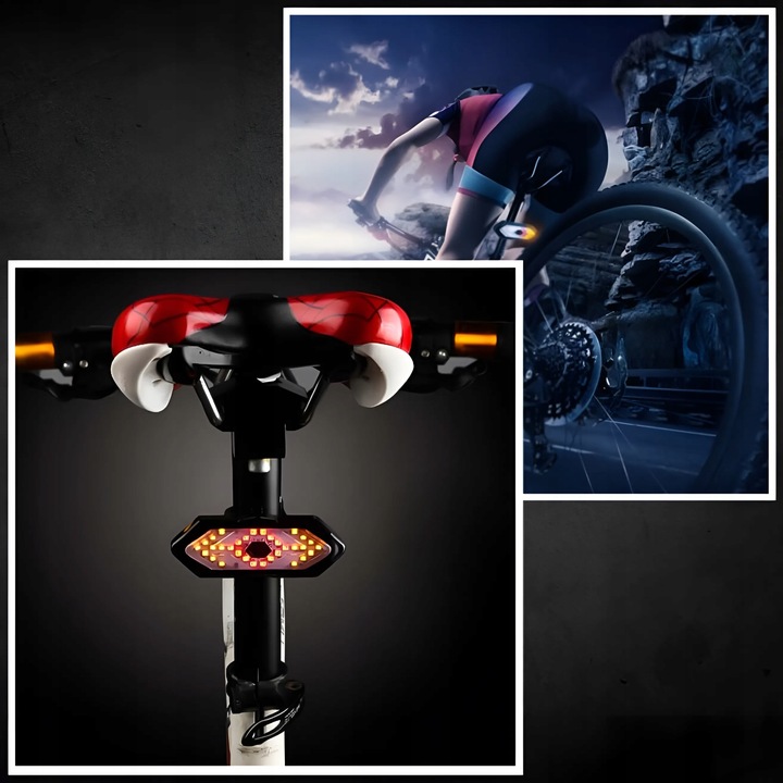 MOCNA LAMPKA ROWEROWA TYLNA KIERUNKOWSKAZY ROWEROWE ŚWIATŁO TYŁ LED USB