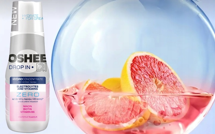 OSHEE ZERO SYROP KONCENTRAT DO SODASTREAM Grejpfrut Elektrolity i witaminy