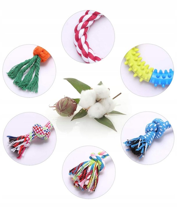 ZESTAW SZARPAKÓW ZABAWEK DLA PSA SZARPAK SZNUR PIŁKA GRYZAK FRISBEE 10 el.