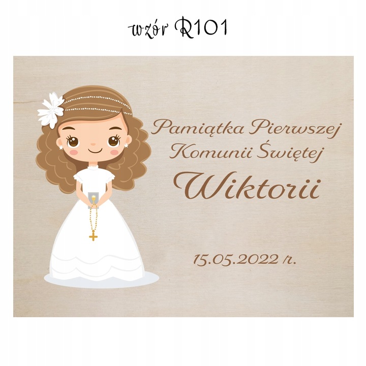 Pamiątka Pierwszej Komunii Świętej Pudełko różaniec