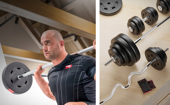 Zestaw obciążeń bitumicznych 40kg do hantli sztang gryfu ścięte 4x10kg