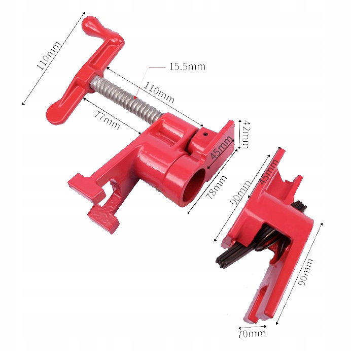 4-SZT ŚCISK STOLARSKI RUROWY BEZKOŃCOWY 3/4