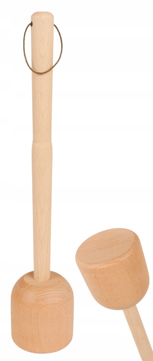 TŁUCZEK UBIJAK DO KAPUSTY DREWNIANY DUŻY XXL MOCNY Z ZAWIESZKĄ BUKOWY