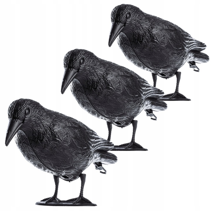 DUŻY KRUK ODSTRASZACZ PTAKÓW GOŁĘBI SZPAKÓW PTAKI NA BALKON CZARNY 3