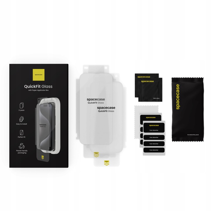 SZKŁO HARTOWANE DO IPHONE 16 PRO MAX Z APLIKATOREM QUICKFIT - 2 SZTUKI