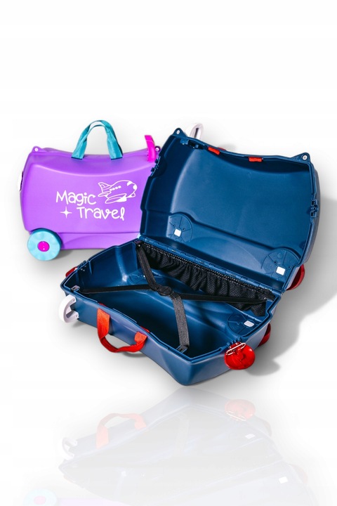 Walizka kabinowa dla dzieci jeżdżąca podróżna jeździk MAGIC TRAVEL HOLIDAY