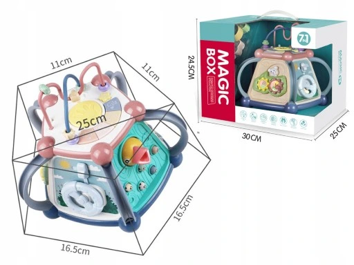 INTERAKTYWNA KOSTKA EDUKACYJNA DŹWIĘK ŚWIATŁO 7w1