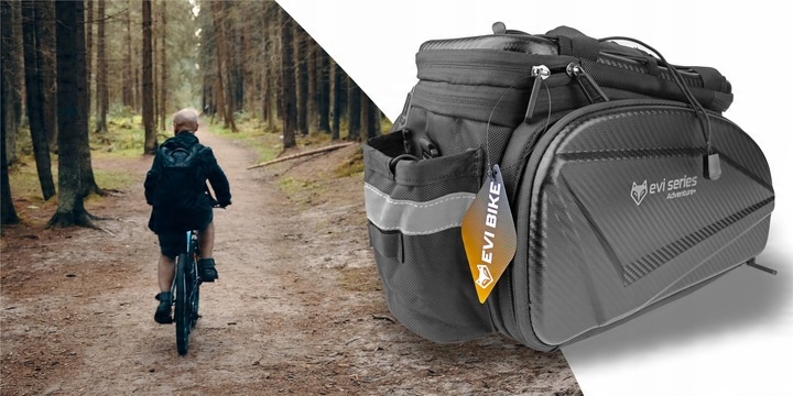 SAKWA ROWEROWA na bagażnik ROWER DUŻA Sztywna TORBA POJEMNA EVI + Pokrowiec