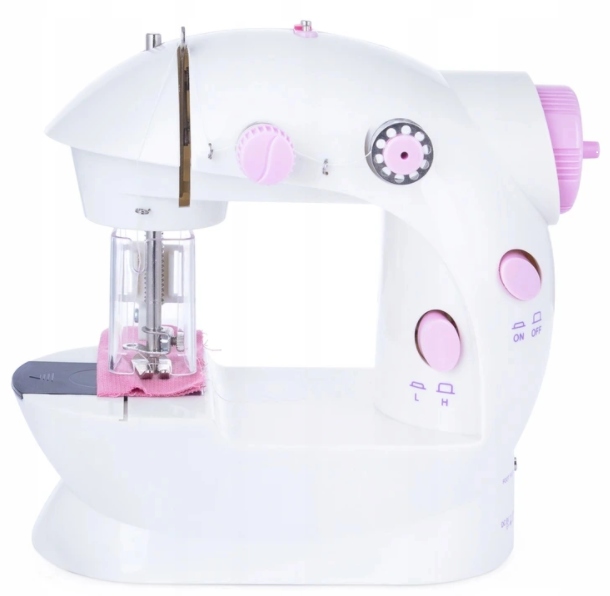 PRAWDZIWA MASZYNA DO SZYCIA DLA DZIECI + IGŁA NICI Z OSŁONĄ NA PALCE LAMPKA