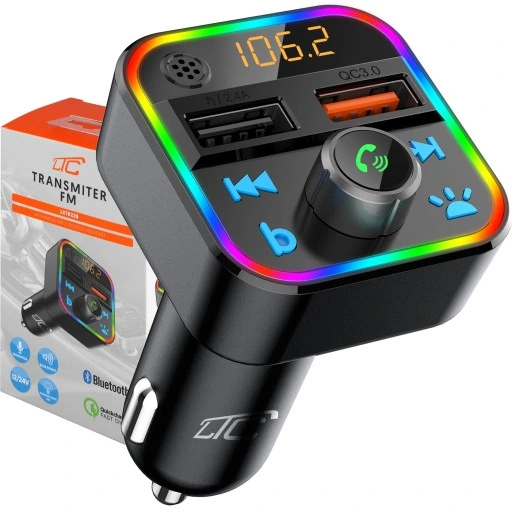 TRANSMITER ODTWARZACZ FM BLUETOOTH Z MIKROFONEM SZYBKA ŁADOWARKA QC USB