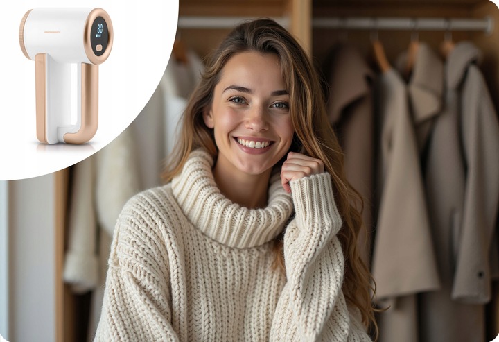 Golarka do ubrań z wyświetlaczem elektryczna do swetrów tapicerek