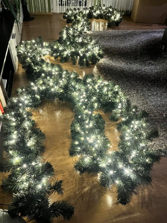 GIRLANDA CHOINKOWA ŚWIĄTECZNA 280 cm + szyszki do dekoracji