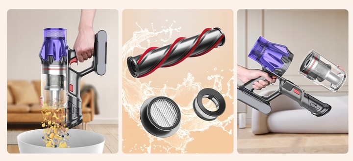 ODKURZACZ PIONOWY RĘCZNY BEZPRZEWODOWY + akcesoria LARESAR v7 500w