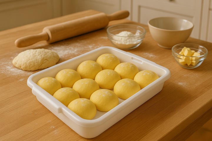 Pojemnik 40x30 z pokrywką do dojrzewania ciasta na pizzę gastronomiczny