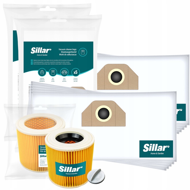 10x WORKI + FILTR DO ODKURZACZA KARCHER WD3.200 WD2 MV3 KWD V12 V-15