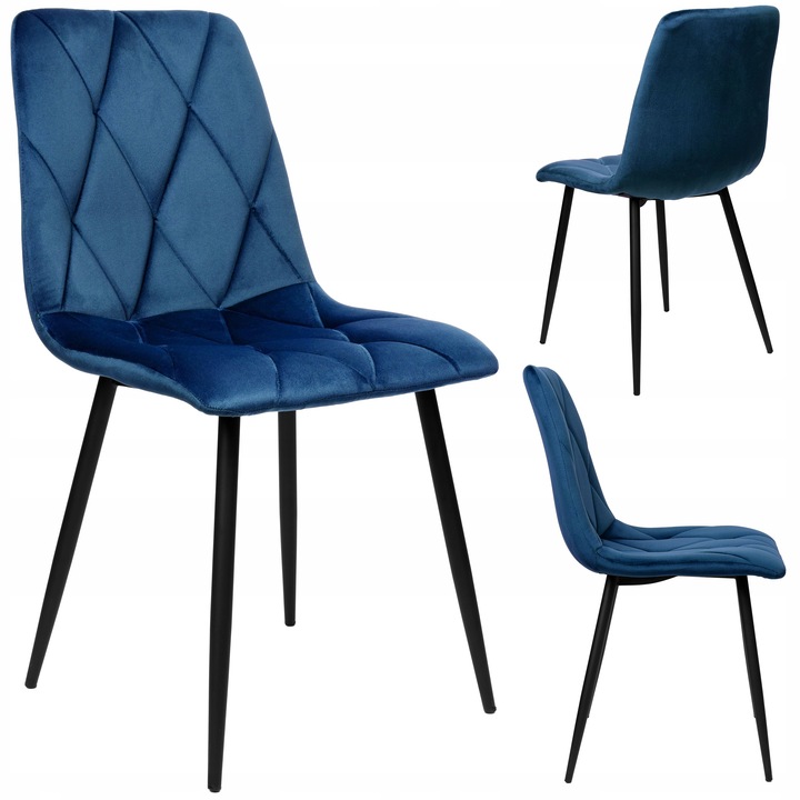 Krzesło Welurowe Loftowe Tapicerowane Pikowane Nowoczesne Do Jadalni