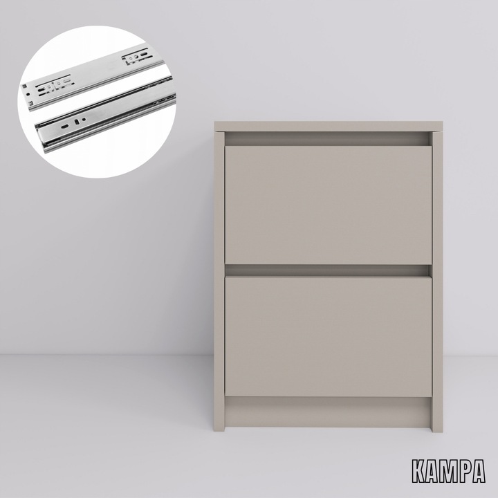 Praktyczna Szafka Nocna KASZMIR 2 szuflady stolik nocny loft