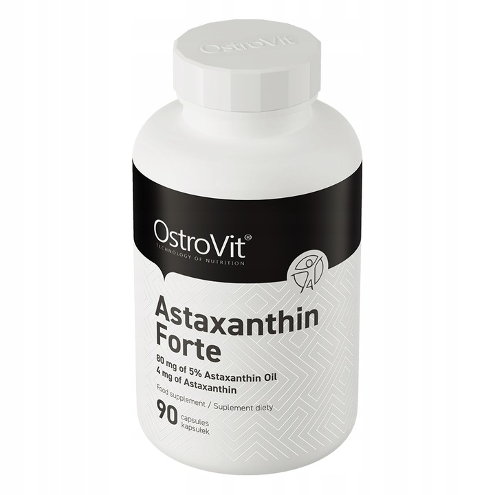 OstroVit Astaxanthin FORTE 90 kaps ASTAKSANTYNA NATURALNA 4 mg Antyoksydant