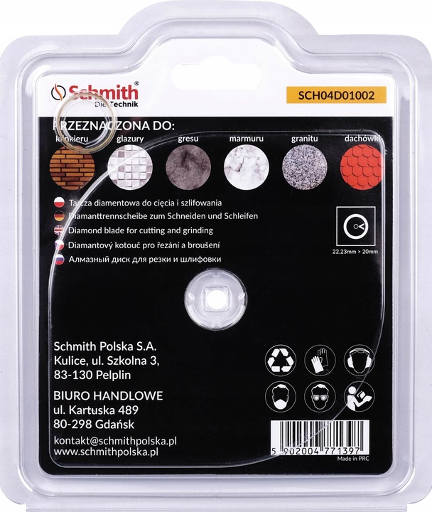 TARCZA DIAMENTOWA DO CIĘCIA GRESU PŁYTEK 125MM DO SZLIFOWANIA POD KĄTEM 45