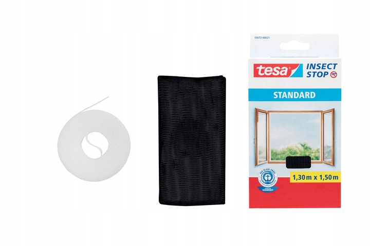 TESA STANDARD Moskitiera na okno - Siatka okienna na rzep 1,3 x 1,5m